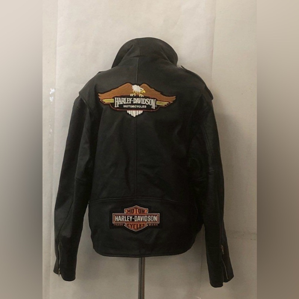 Vtg 70-80 ‘s Harley-Davidson Black Bomber Jacket Iconic Patches made in Pakistan - Picture 4 of 7